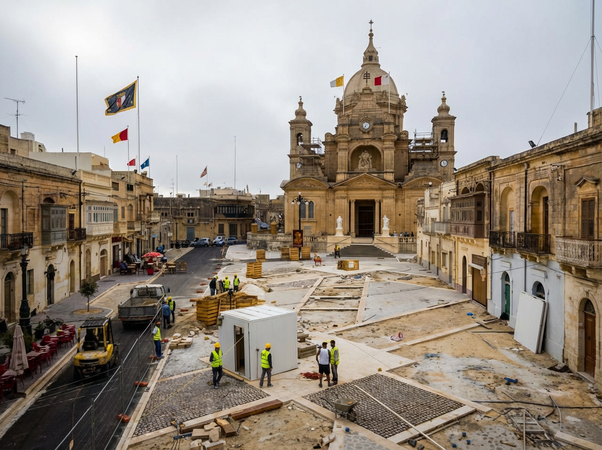 Piazza construction project in Gozo